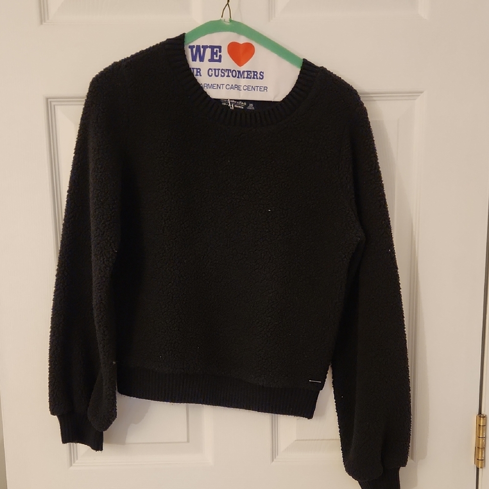 Abercrombie & Fitch, Pullover, Sherpa, Black, XS